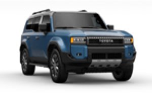 Toyota Land Cruiser Mud Flaps - Rally Armor - UR Blk Flap/Blue Logo - Black - `22-`25